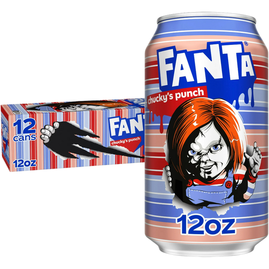 Fanta Chucky's Punch Fruit Punch Soda, 12 Pack of 12oz Cans