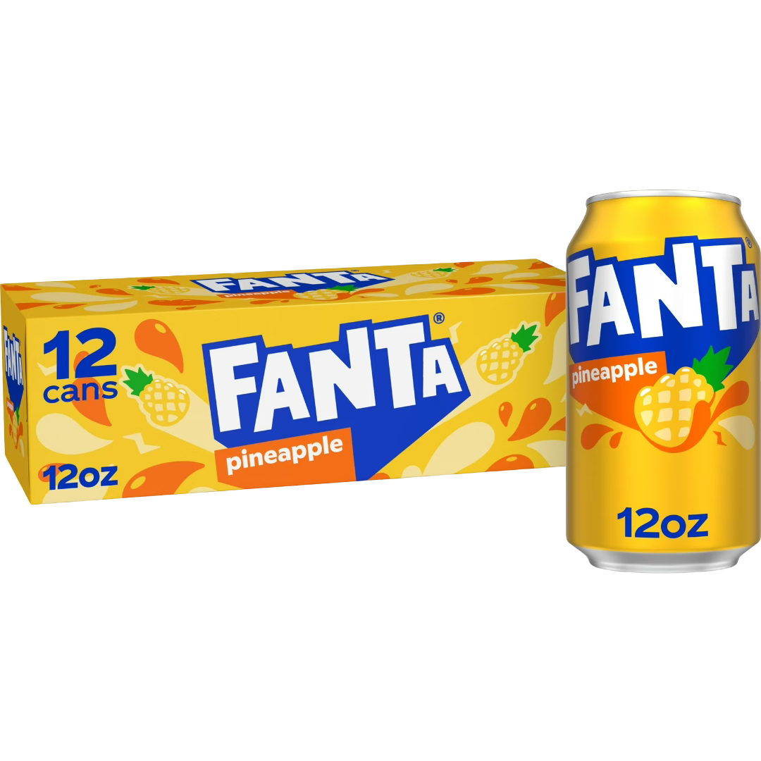Fanta Pineapple Soda Pop, 12 Pack of 12oz Cans