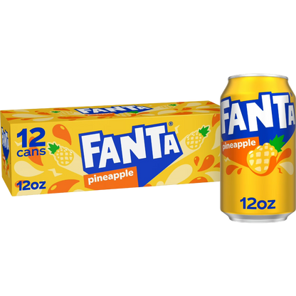 Fanta Pineapple Soda Pop, 12 Pack of 12oz Cans