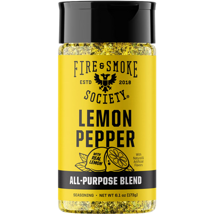 Fire & Smoke Society Lemon Pepper Seasoning, 6.1 oz
