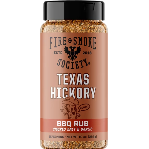 Fire & Smoke Society Texas Hickory BBQ Rub & Seasoning Blend for Grilling, 10 oz