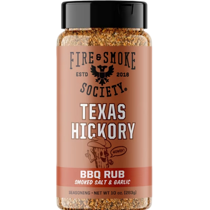 Fire & Smoke Society Texas Hickory BBQ Rub & Seasoning Blend for Grilling, 10 oz