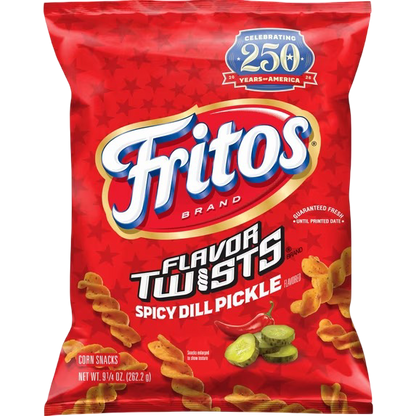 Fritos Spicy Dill Pickle Twists Corn Snack Chips, 9.25 oz