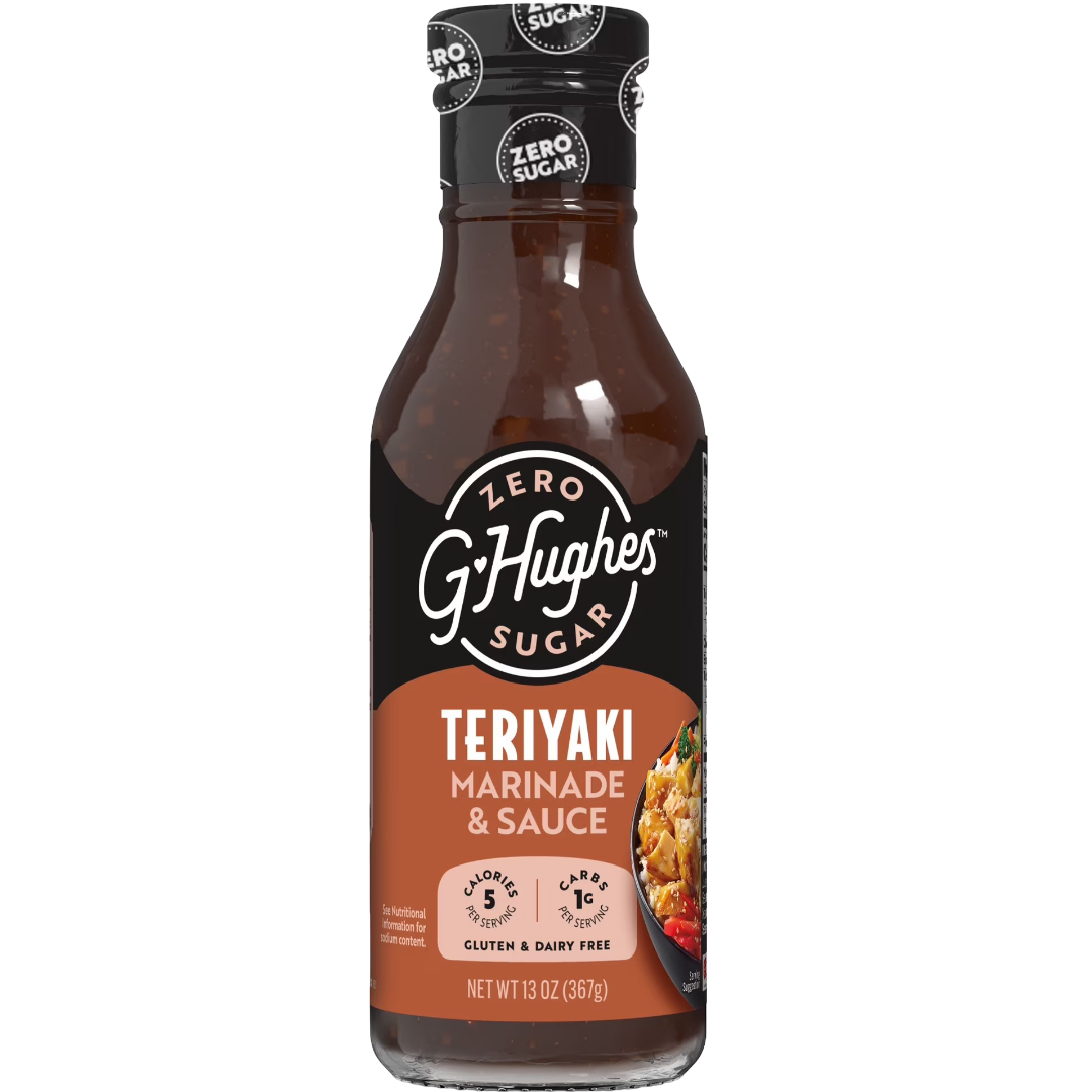 G Hughes Zero Sugar Teriyaki Marinade & Sauce, 13 oz