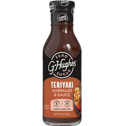 G Hughes Zero Sugar Teriyaki Marinade & Sauce, 13 oz