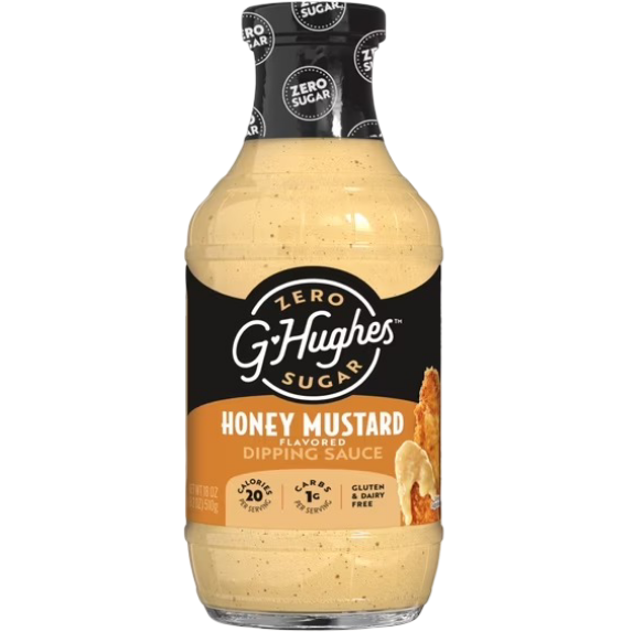 G Hughes Zero Sugar Honey Mustard Dipping Sauce, 18 oz