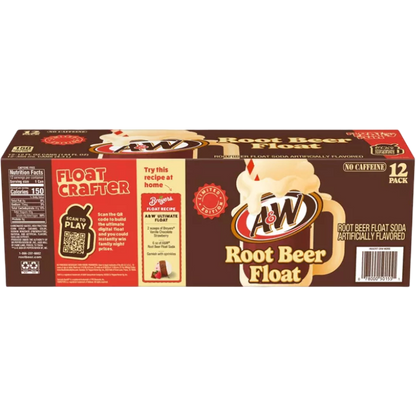 A&W Root Beer Float Soda, 12 Pack of 12 oz Cans