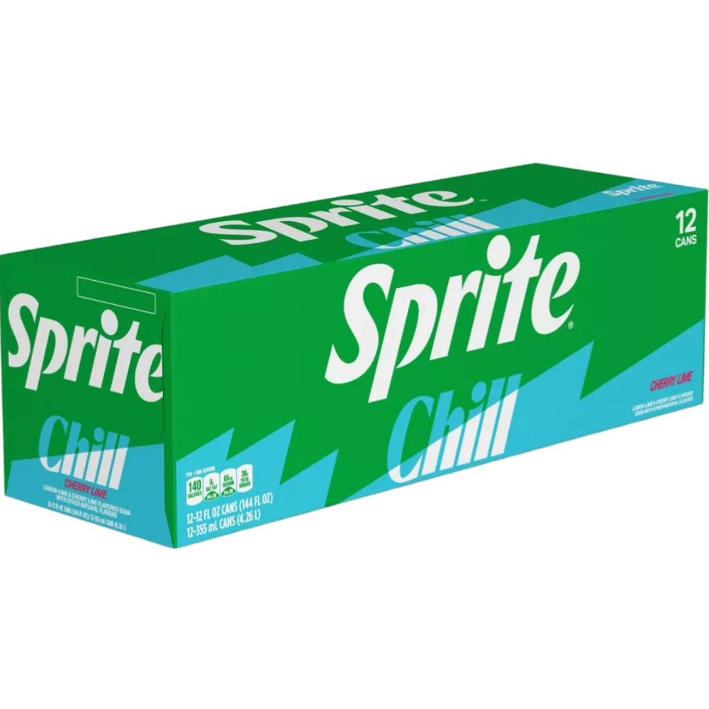 Sprite Chill Cherry Lime Soda Pop, 12 Pack of 12oz Cans