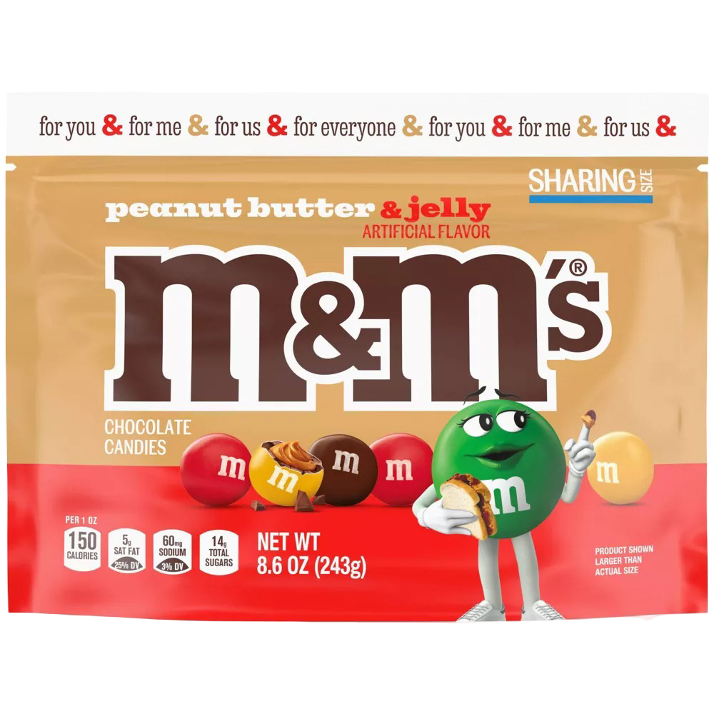 M&M's Peanut Butter & Jelly Chocolate Candy, Sharing Size, 8.6 oz