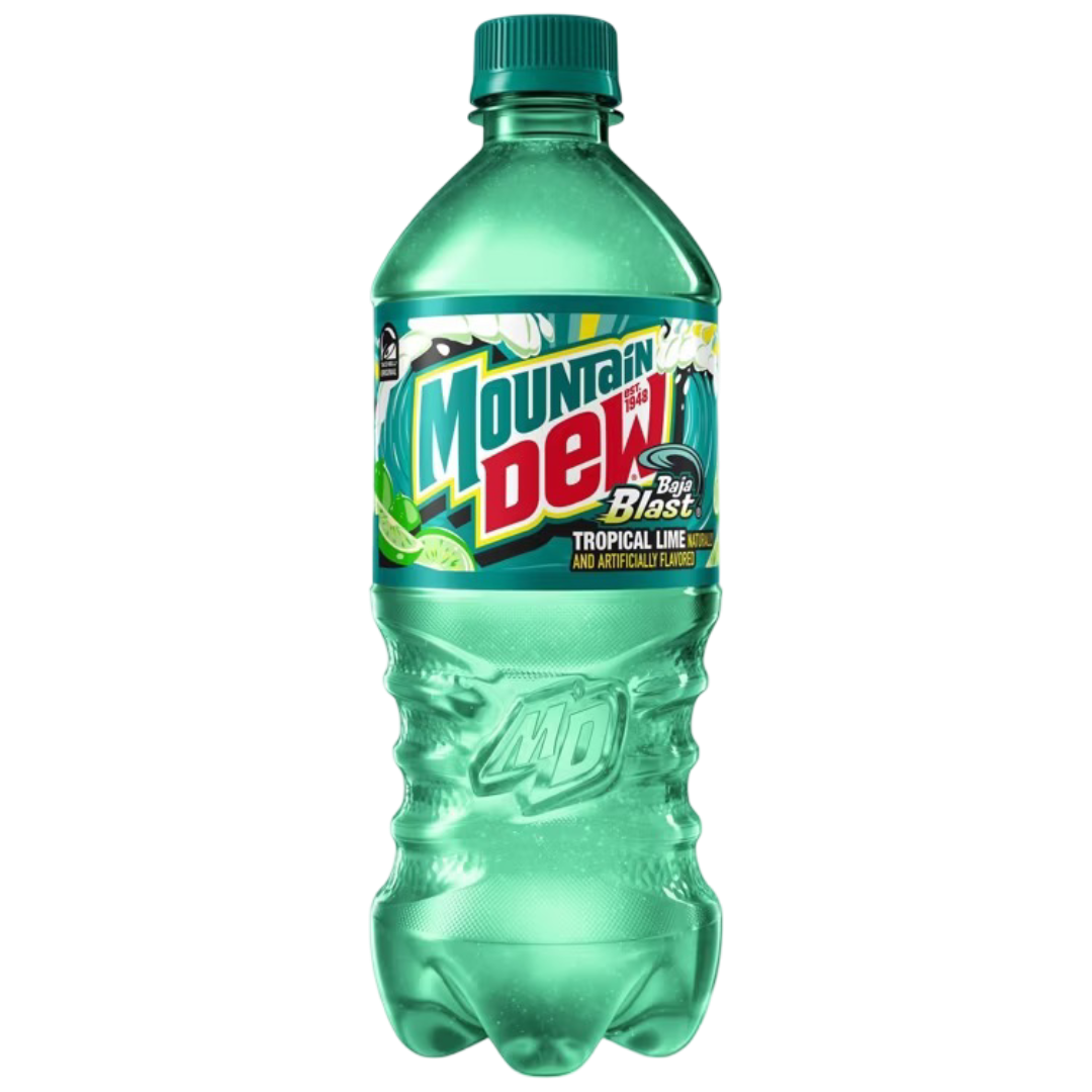 Mountain Dew Baja Blast Tropical Lime & Citrus Soda Pop, 20 fl oz