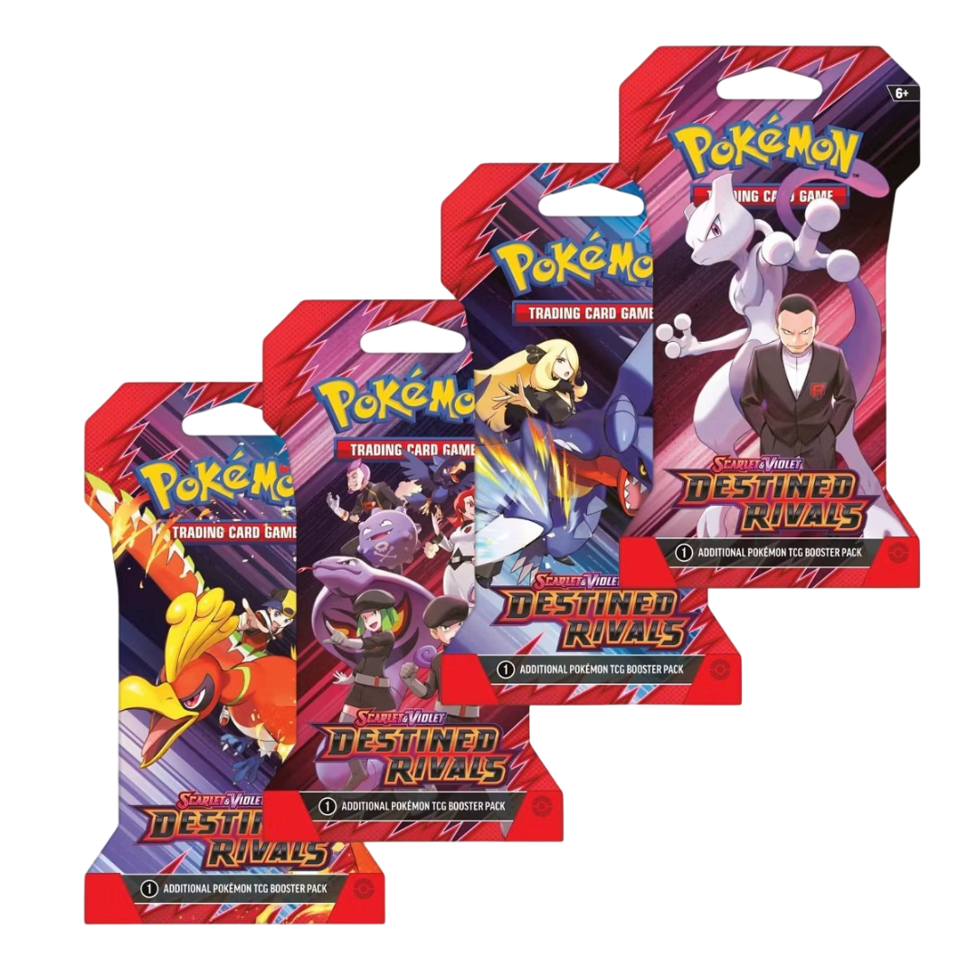 Pokemon TCG: Destined Rivals Sleeved Booster Pack Art Bundle (Set of 4)