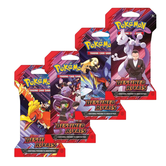 Pokemon TCG: Destined Rivals Sleeved Booster Pack Art Bundle (Set of 4)