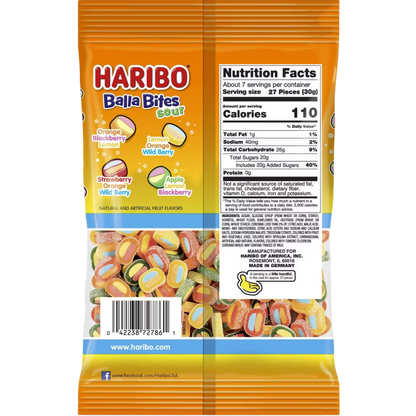 HARIBO Sour Balla Bites Candy, 7 oz
