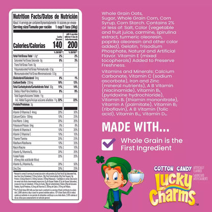 Lucky Charms Cotton Candy Unicorn Family Size Breakfast Cereal, 18.6 oz
