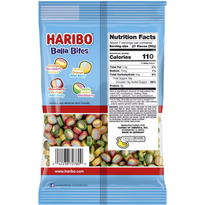 HARIBO Balla Bites Candy, 7 oz