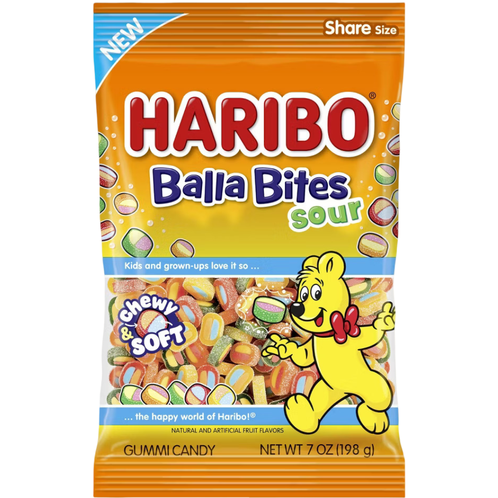 HARIBO Sour Balla Bites Candy, 7 oz