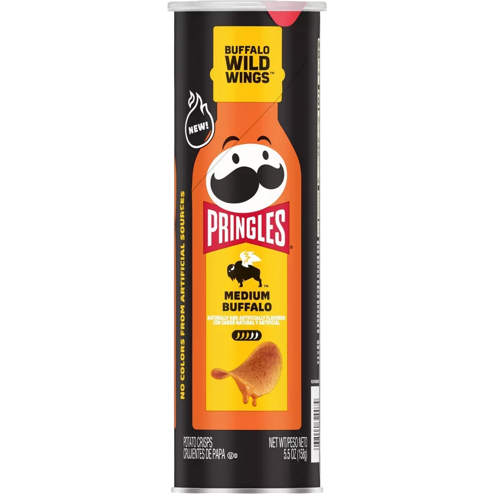 Pringles Buffalo Wild Wings BWW Medium Buffalo Crisps Chips, 5.5 oz