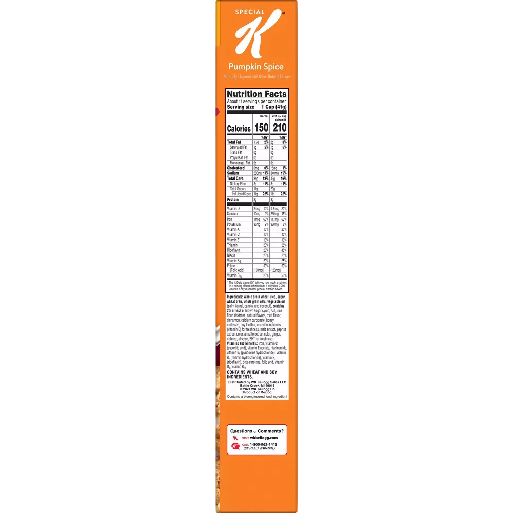 Kellogg's Special K Pumpkin Spice Breakfast Cereal, 16.7 oz