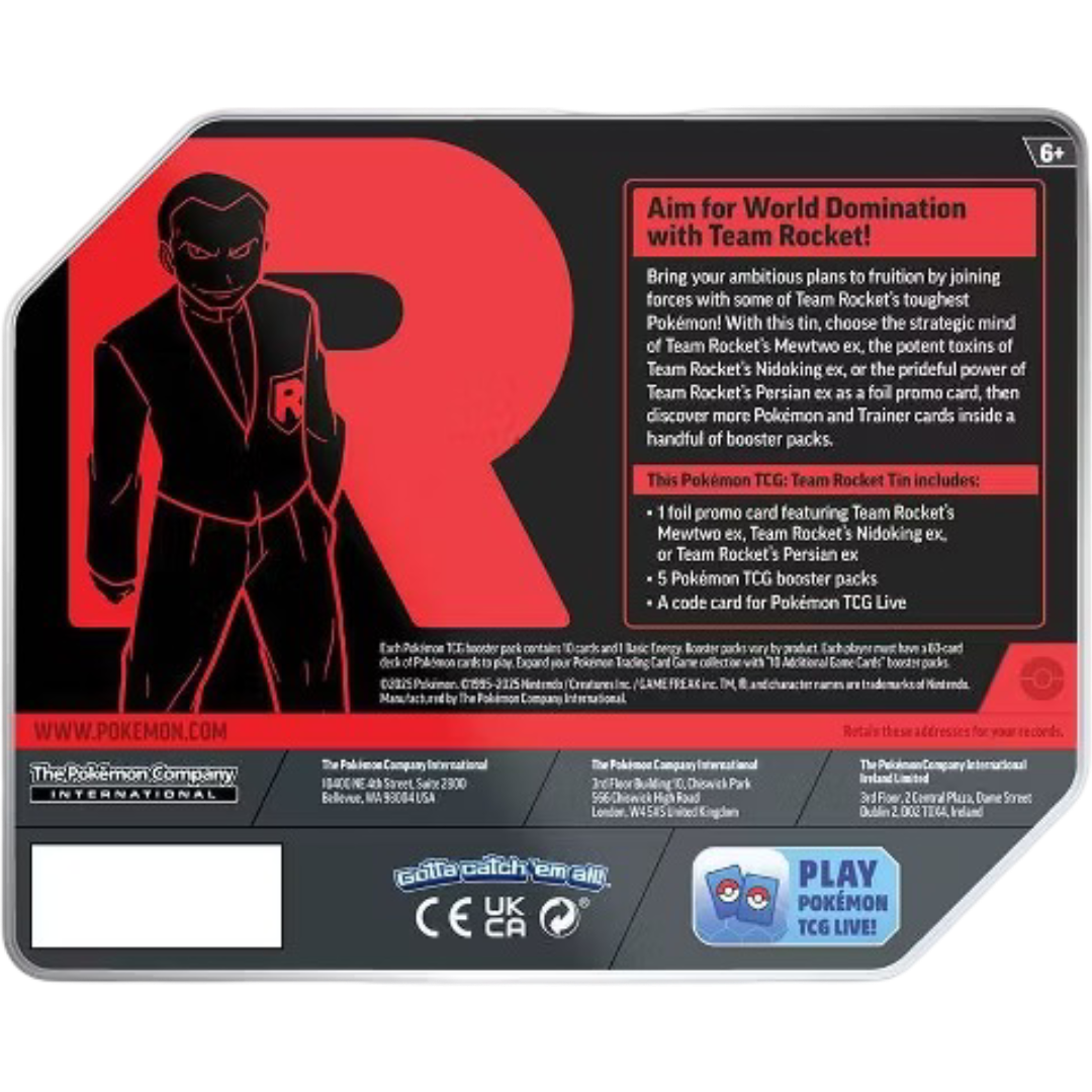 Pokémon TCG: Team Rocket Tin - Mewtwo