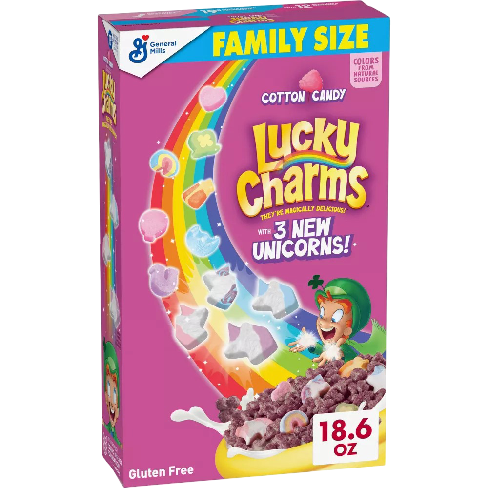 Lucky Charms Cotton Candy Unicorn Family Size Breakfast Cereal, 18.6 oz