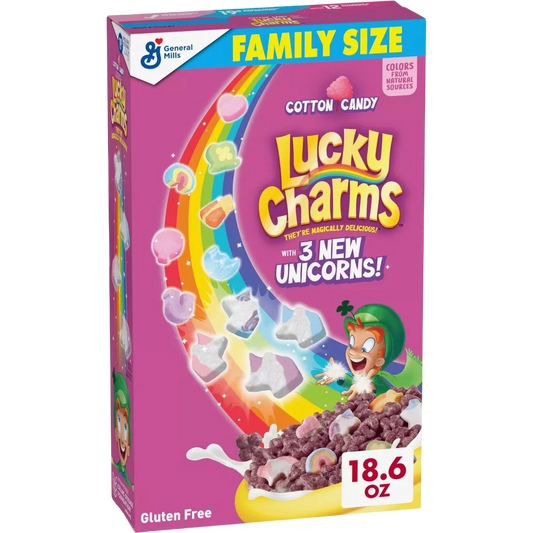 Lucky Charms Cotton Candy Unicorn Family Size Breakfast Cereal, 18.6 oz