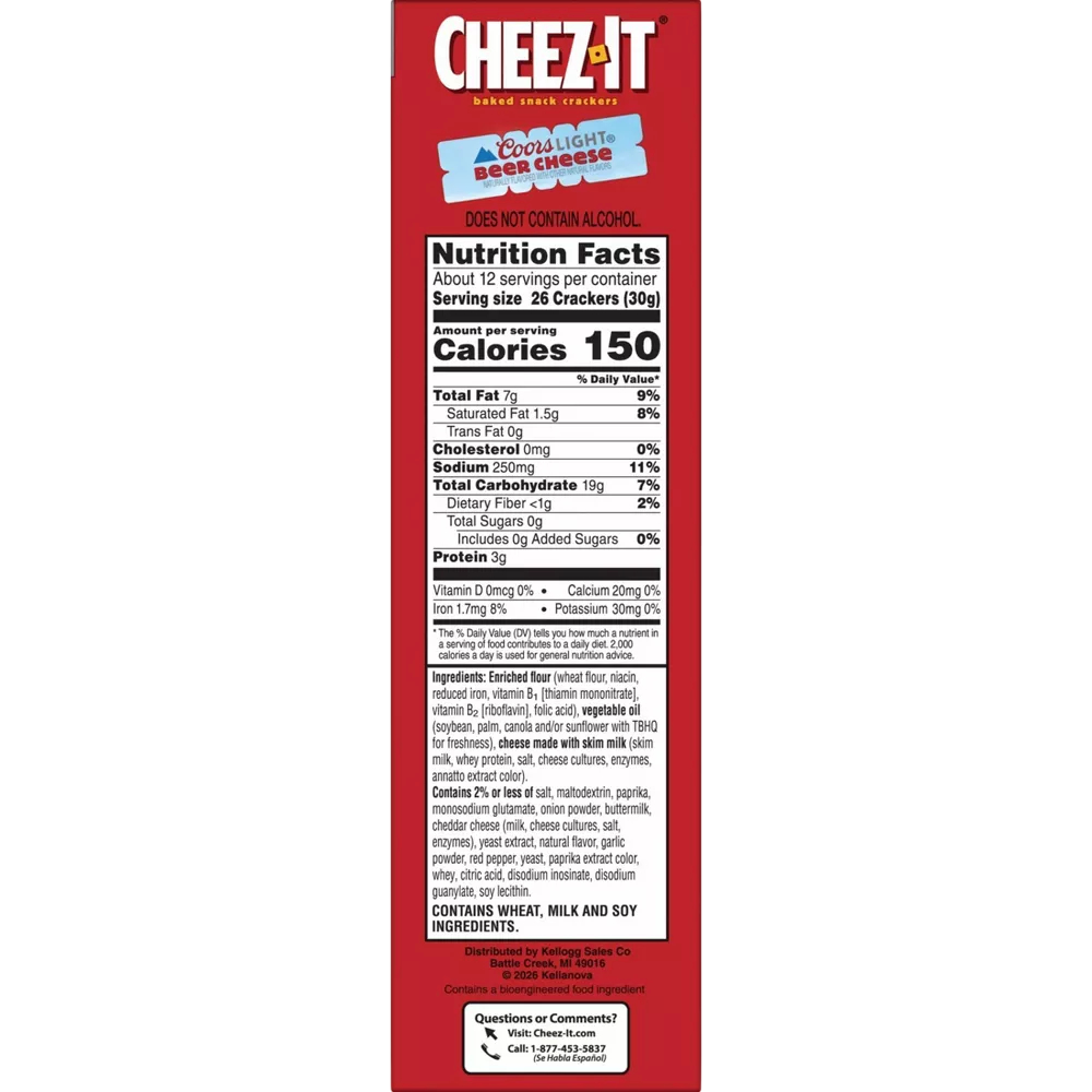 Cheez-It Beer Cheese Baked Snack Crackers Limited Edition, 12.4oz