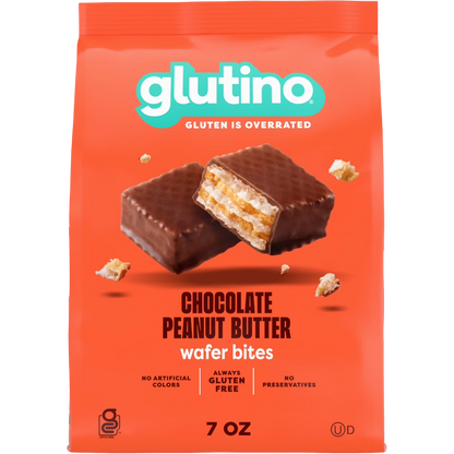 Glutino Chocolate Peanut Butter Wafer Bites Cookies, 7 oz