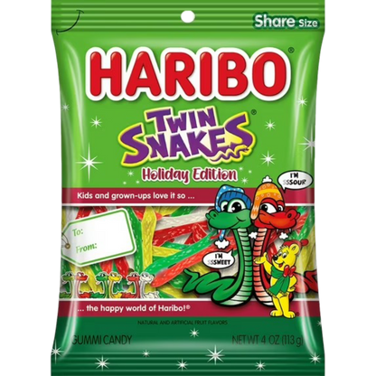 HARIBO Twin Snakes Holiday Edition Gummy Candy 4.0oz