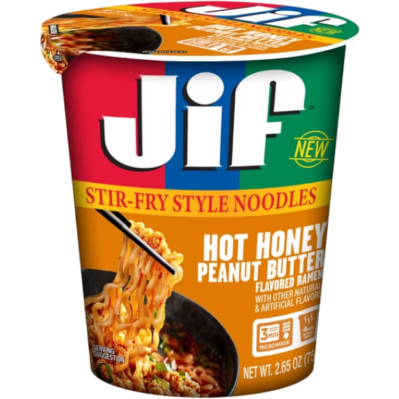 JIF Hot Honey Peanut Butter Instant Ramen Stir-Fry Style Noodles, 2.65 oz