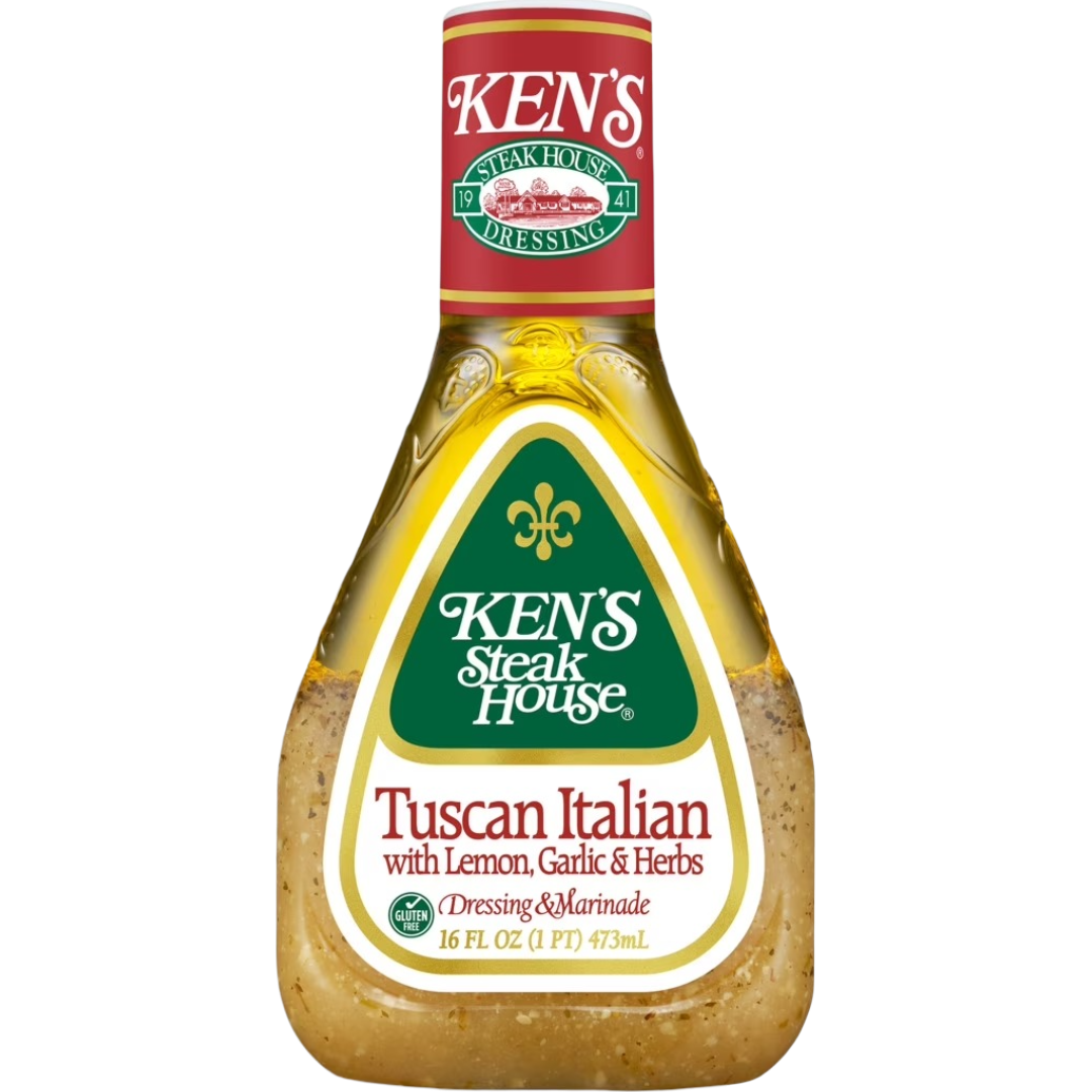 Ken's Steak House Tuscan Italian with Lemon, Garlic & Herbs Salad Dressing & Marinade, 16 fl oz