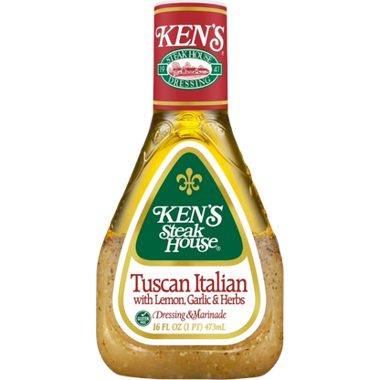 Ken's Steak House Tuscan Italian with Lemon, Garlic & Herbs Salad Dressing & Marinade, 16 fl oz