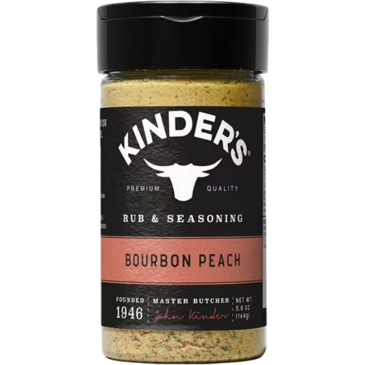 Kinder's Bourbon Peach Rub & Seasoning with Molasses & Ancho Chili, 5.8 oz