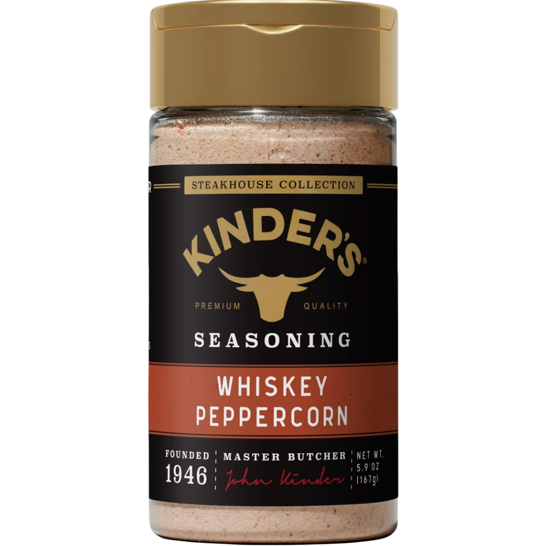 Kinder's Whiskey Peppercorn Seasoning Blend with Onion & Cracked Pepper, 5.9 oz