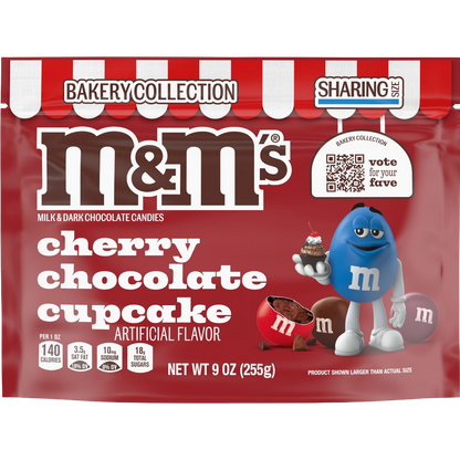 M&M's Cherry Chocolate Cupcake Chocolate Candy, 9 oz