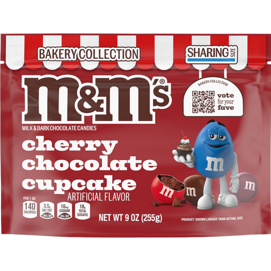 M&M's Cherry Chocolate Cupcake Chocolate Candy, 9 oz