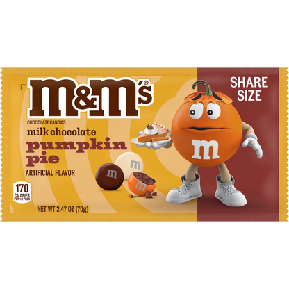 M&M'S Pumpkin Pie Milk Chocolate Candy, Share Size, 2.47 oz