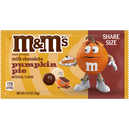 M&M'S Pumpkin Pie Milk Chocolate Candy, Share Size, 2.47 oz