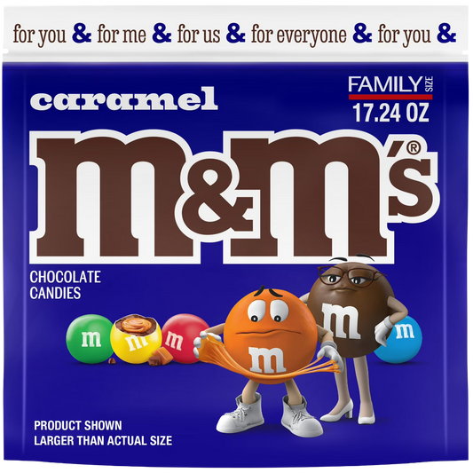 M&M's Caramel Milk Chocolate Candy, Family Size 17.24 oz
