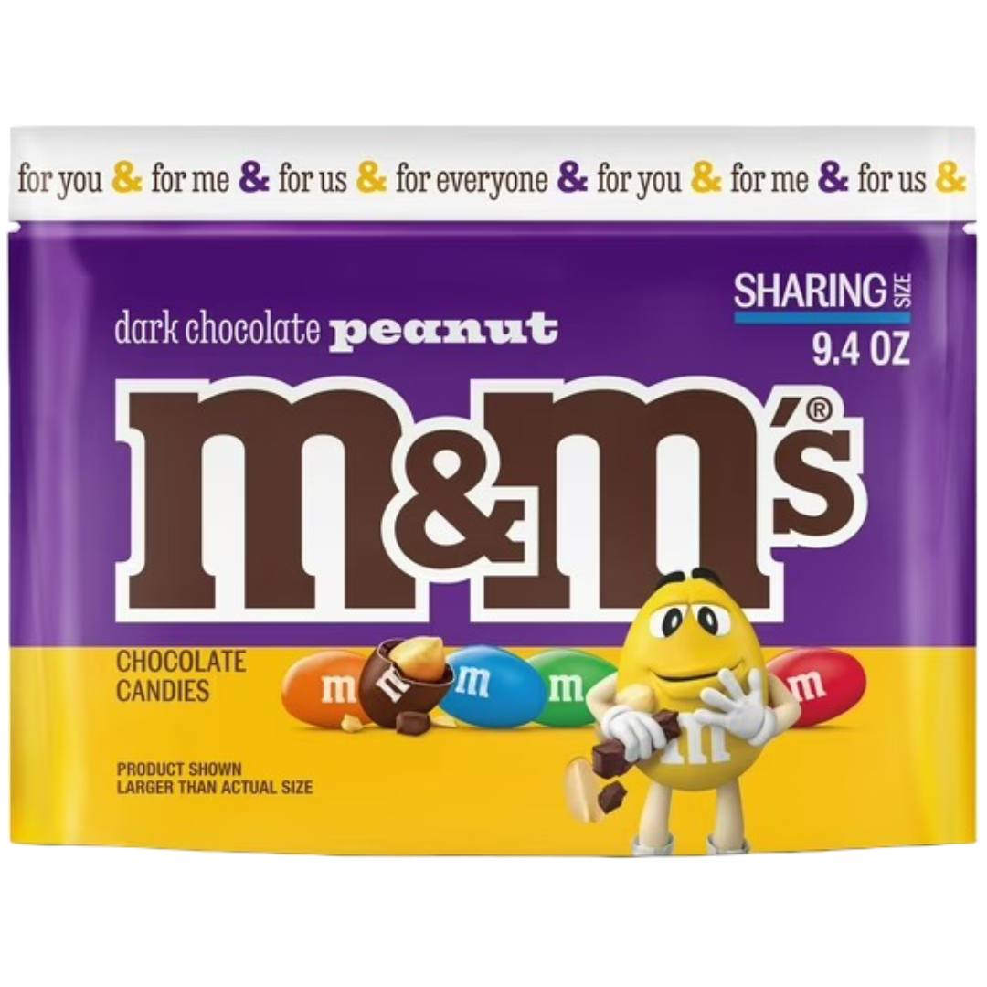 M&M's Dark Chocolate Peanut Candy, Sharing Size, 9.4 oz
