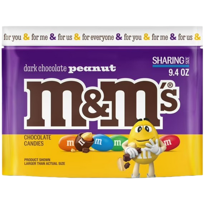 M&M's Dark Chocolate Peanut Candy, Sharing Size, 9.4 oz