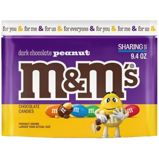 M&M's Dark Chocolate Peanut Candy, Sharing Size, 9.4 oz