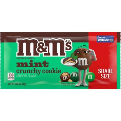 M&M'S Mint Crunchy Cookie Chocolate Candy, Share Size, 2.83 oz