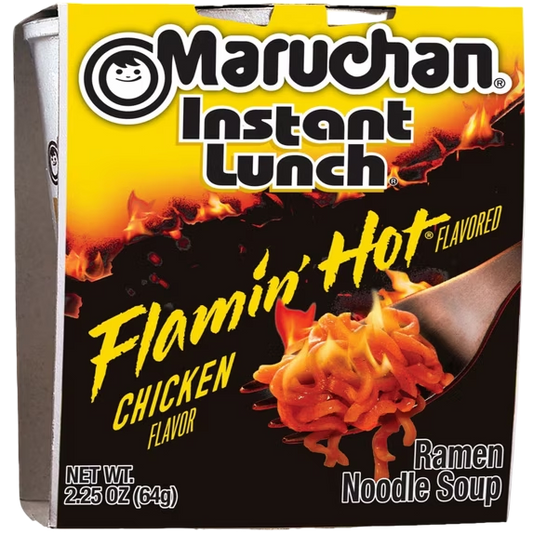 Maruchan Instant Lunch Ramen Noodles, Flamin’ Hot Chicken Flavor, 2.2 oz Cup