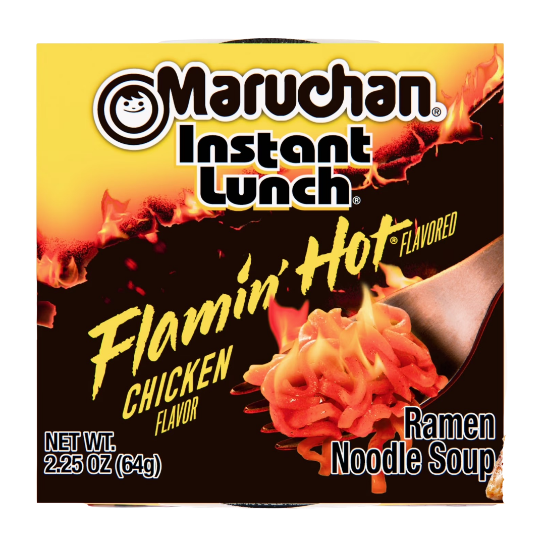 Maruchan Instant Lunch Ramen Noodles, Flamin’ Hot Chicken Flavor, 2.2 oz Cup