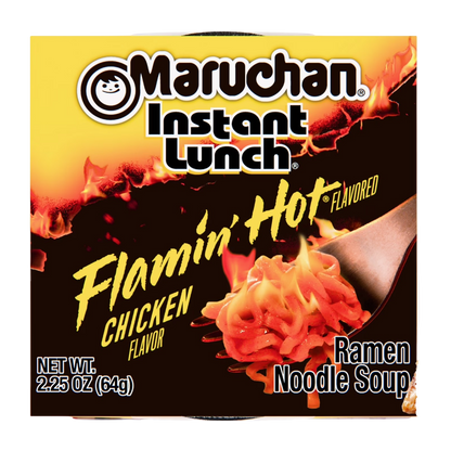 Maruchan Instant Lunch Ramen Noodles, Flamin’ Hot Chicken Flavor, 2.2 oz Cup