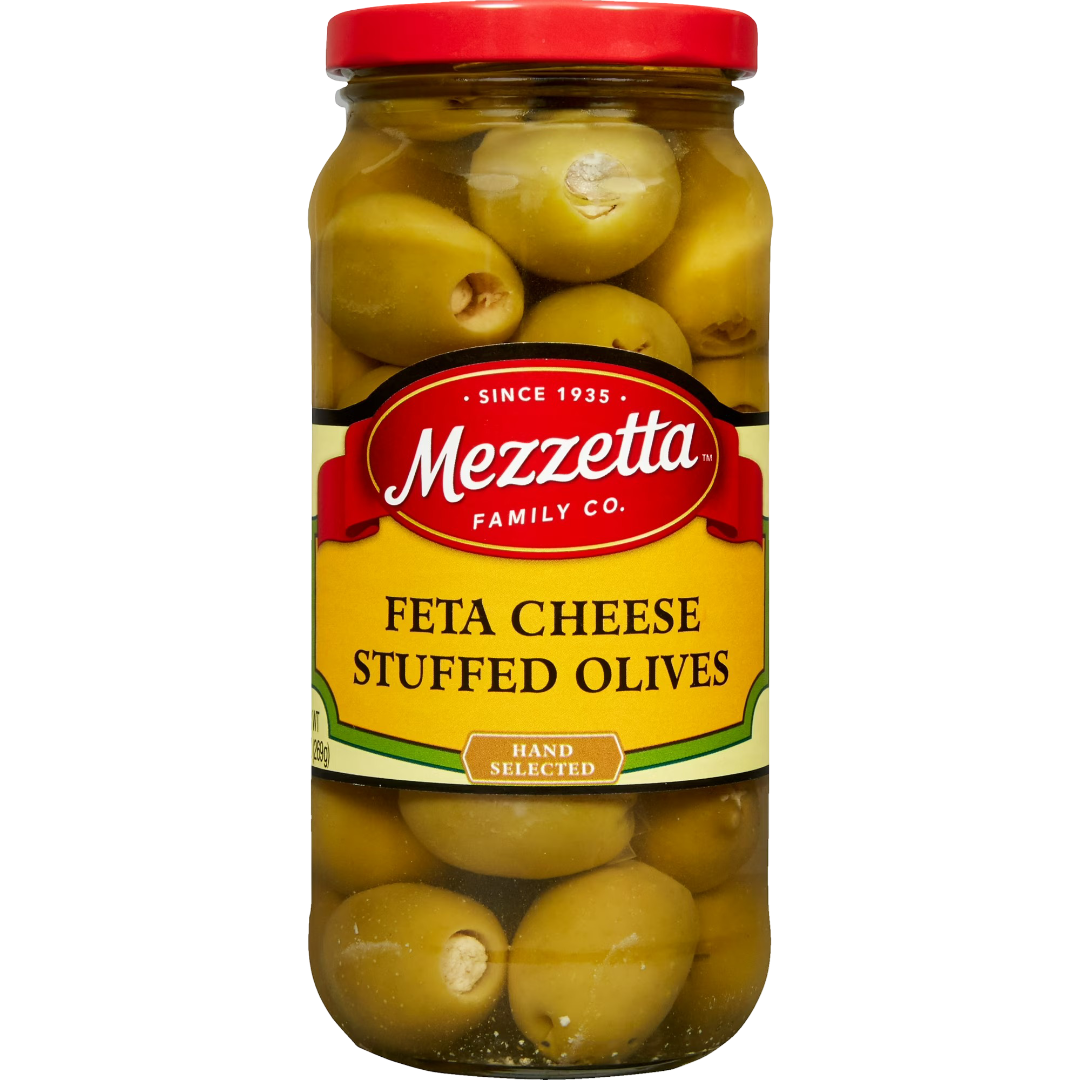 Mezzetta Feta Cheese Stuffed Olives 9.5 fl oz Jar Brand New