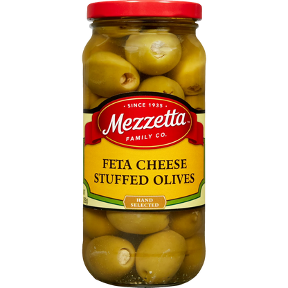 Mezzetta Feta Cheese Stuffed Olives 9.5 fl oz Jar Brand New