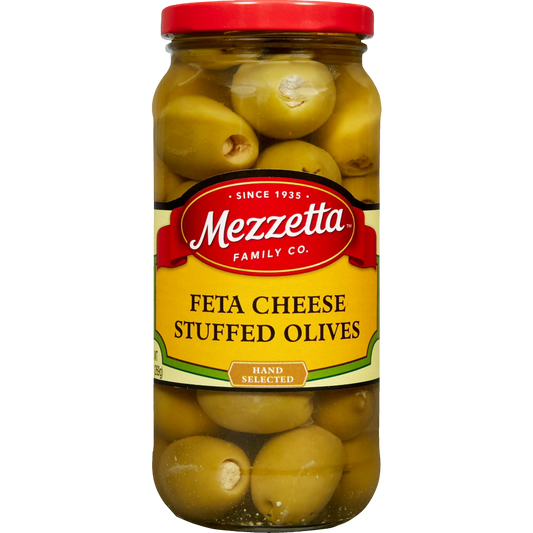 Mezzetta Feta Cheese Stuffed Olives 9.5 fl oz Jar Brand New