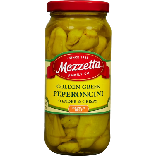 Mezzetta Medium Heat Golden Greek Pepperoncini, 16 fl oz