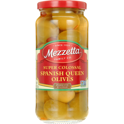 Mezzetta Super Colossal Spanish Queen Olives Pimiento Stuffed, 10 fl oz